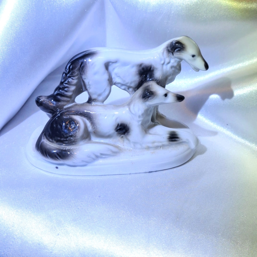 BORZOI Japanese ANTIQUE DOG PLATE - Picture 1 of 11
